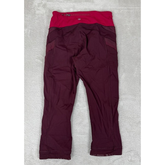 Lululemon Illumina Crop Leggings Womens Size 6 Purple Preowned Yoga Gym Training - Picture 2 of 7